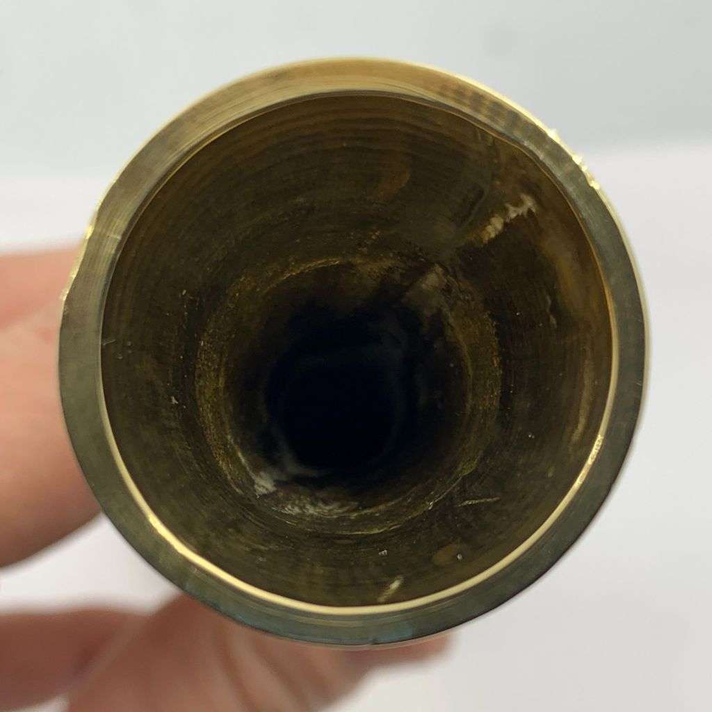 Reduced! Pair of Small 2 Single Stem Floral Brass Vases 17.5cm - Ink Stand Compatible