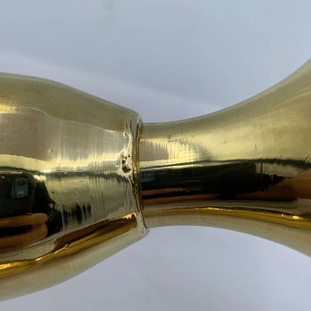 Reduced! Pair of Small 2 Single Stem Floral Brass Vases 17.5cm - Ink Stand Compatible