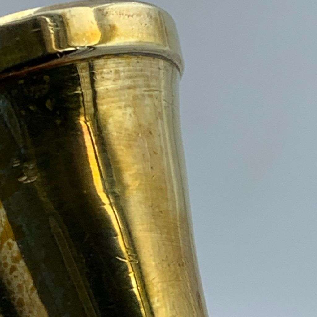 Reduced! Pair of Small 2 Single Stem Floral Brass Vases 17.5cm - Ink Stand Compatible