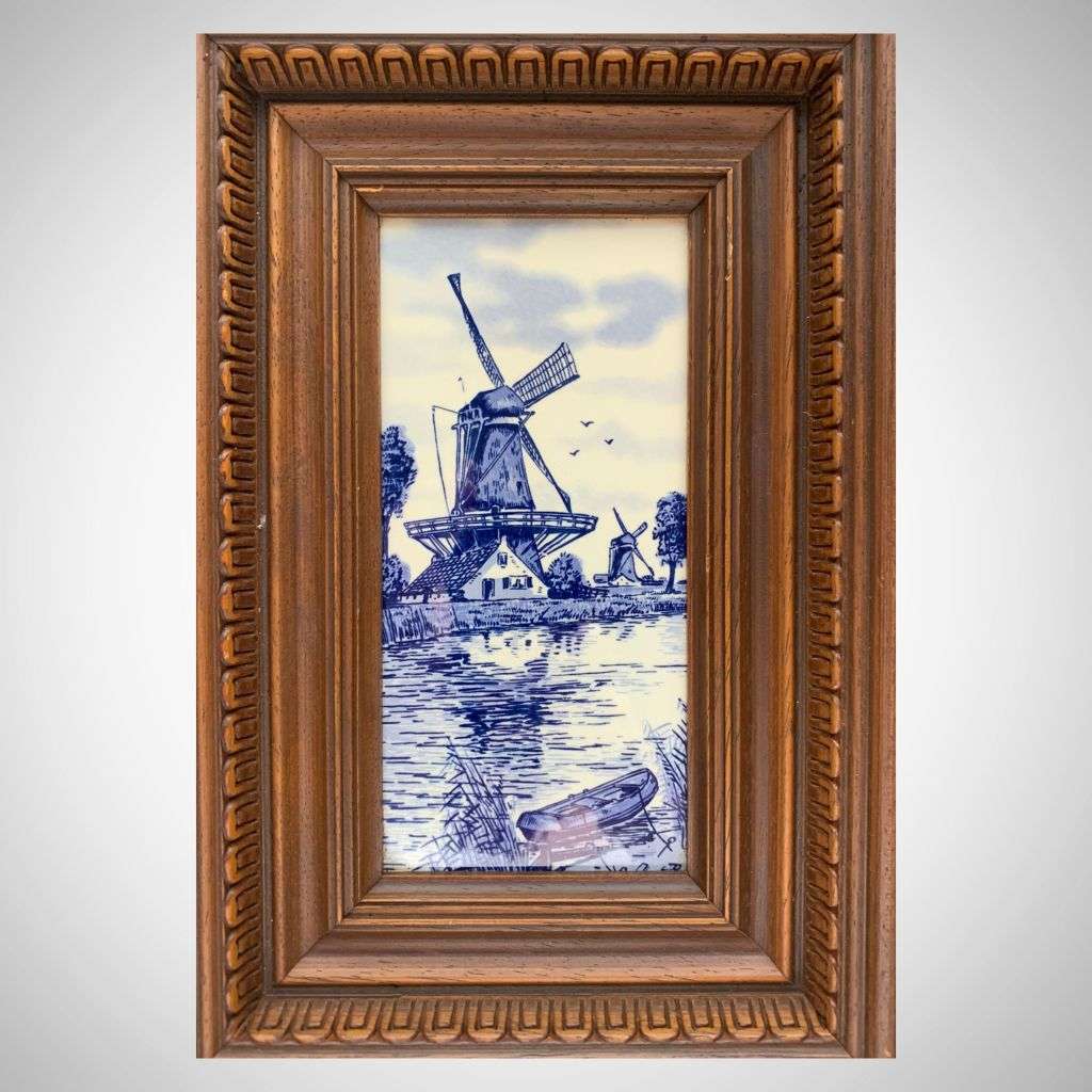Collection of 3 Framed Mini Delft Tiles