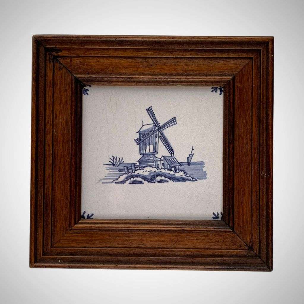 Collection of 3 Framed Mini Delft Tiles
