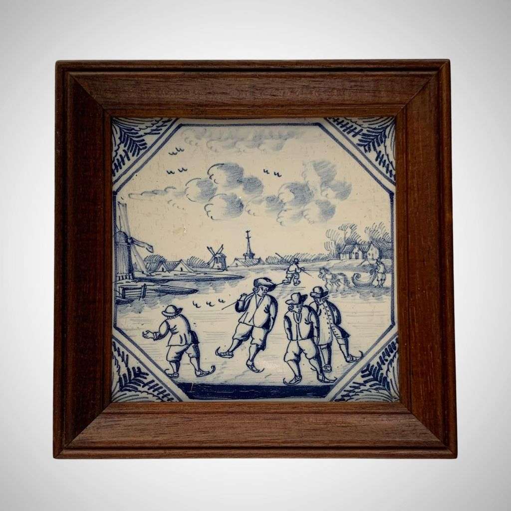 Collection of 3 Framed Mini Delft Tiles