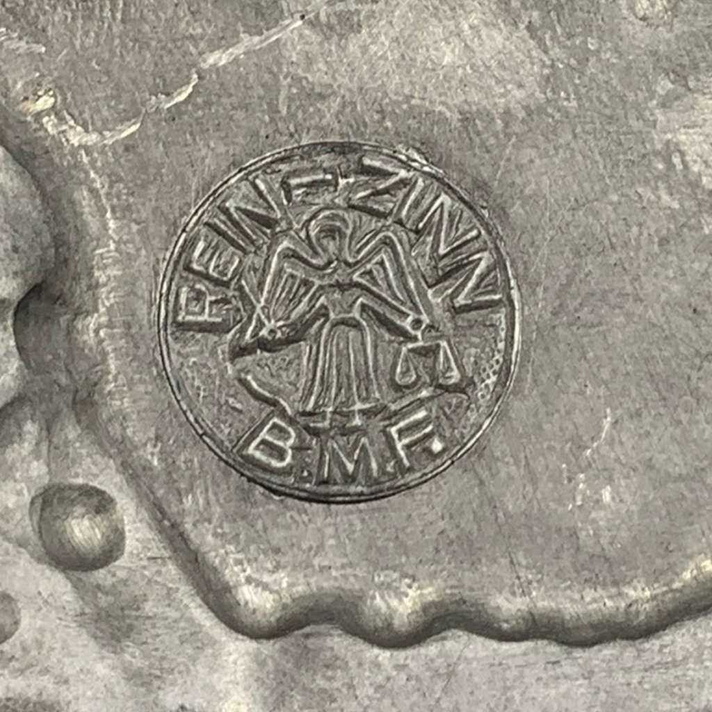 Vintage BMF C. Koch GmbH Pewter Collector Plate - `Auf der Pitsch 1903