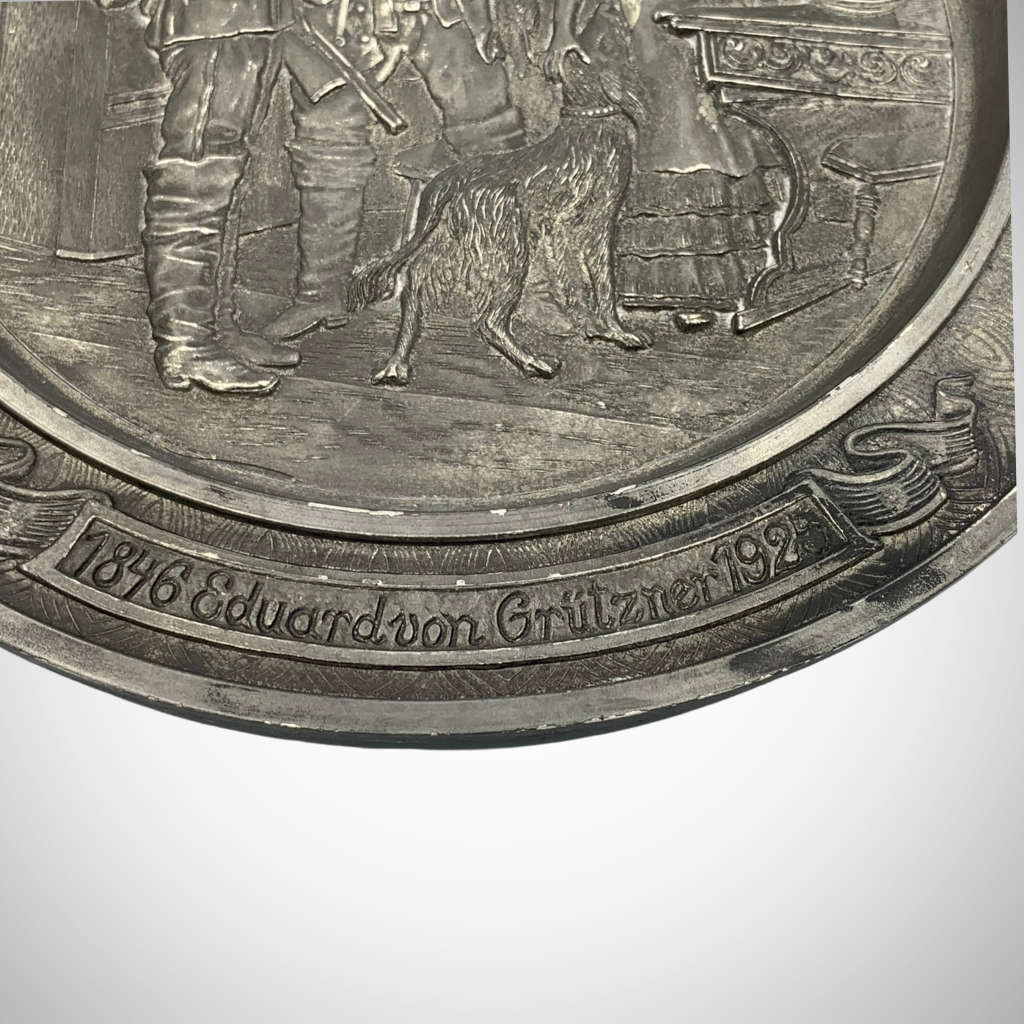 Vintage BMF C. Koch GmbH Pewter Collector Plate - `Auf der Pitsch 1903