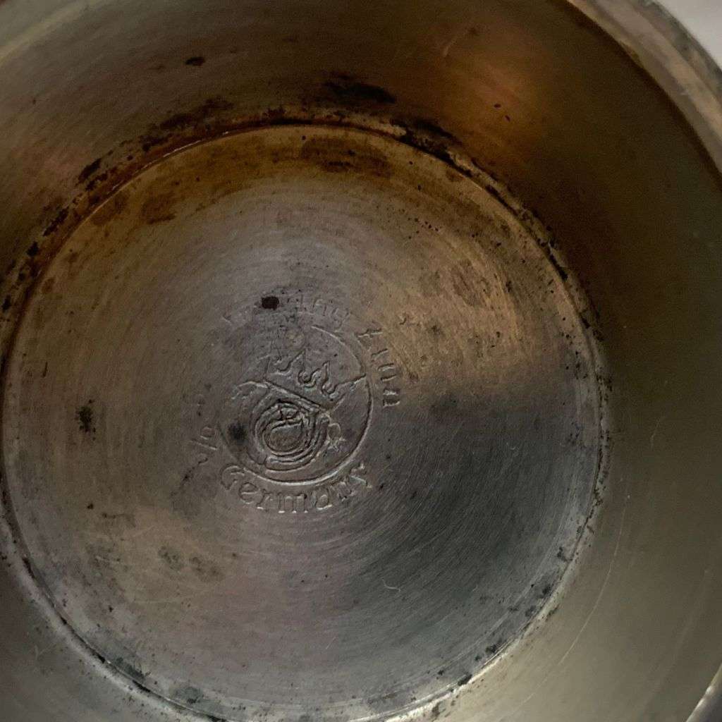 Rare Vintage Frieling Zinn German Pewter Drinking Cups - Set of 2, Deer Scenes