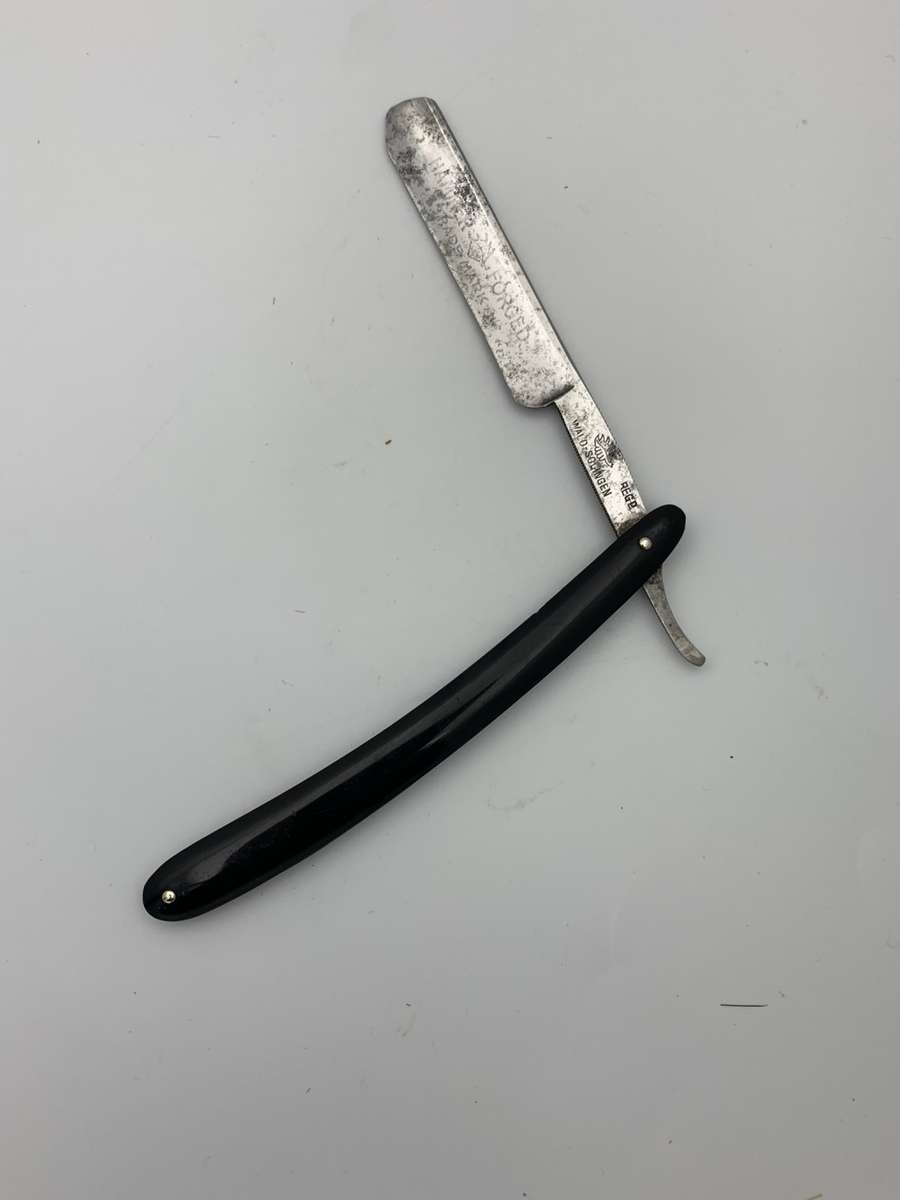 Rare Antique Wald Solingen 3083 German WWI Straight Gong Razor c.1918 - Collectible Piece