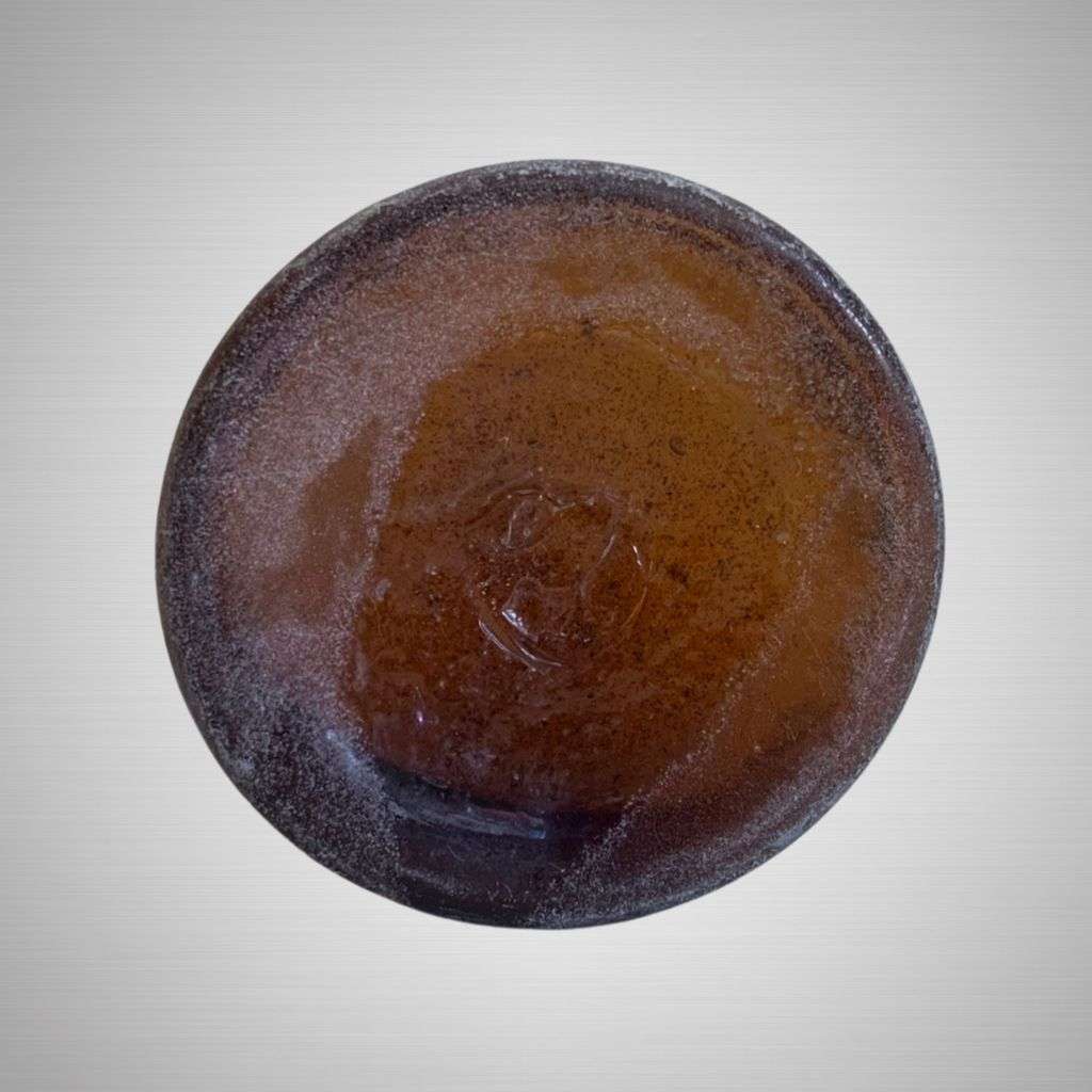 Antique Mouth Blown Art Bottle Vase: Timeless Elegance in Honey Amber