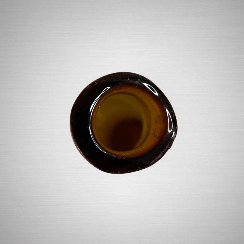 Antique Mouth Blown Art Bottle Vase: Timeless Elegance in Honey Amber