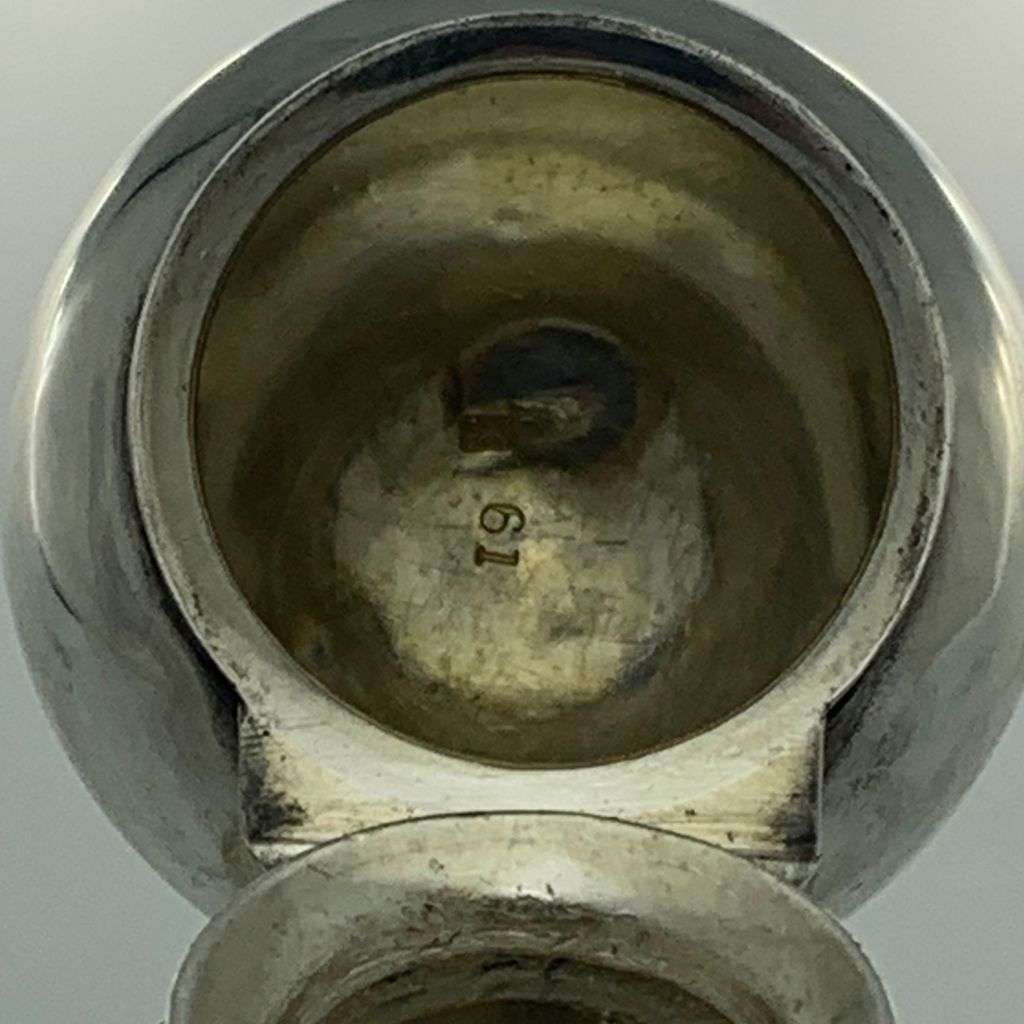 Antique Sterling Silver Crystal Perfume Bottle - Hand-Cut `Hobnail` Pattern c1912