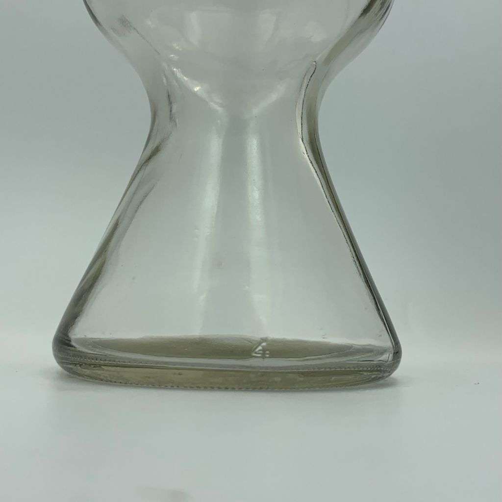 Vintage 1960s Clear Glass Genie Bottle with Glass Stopper - Retro Decor Accent