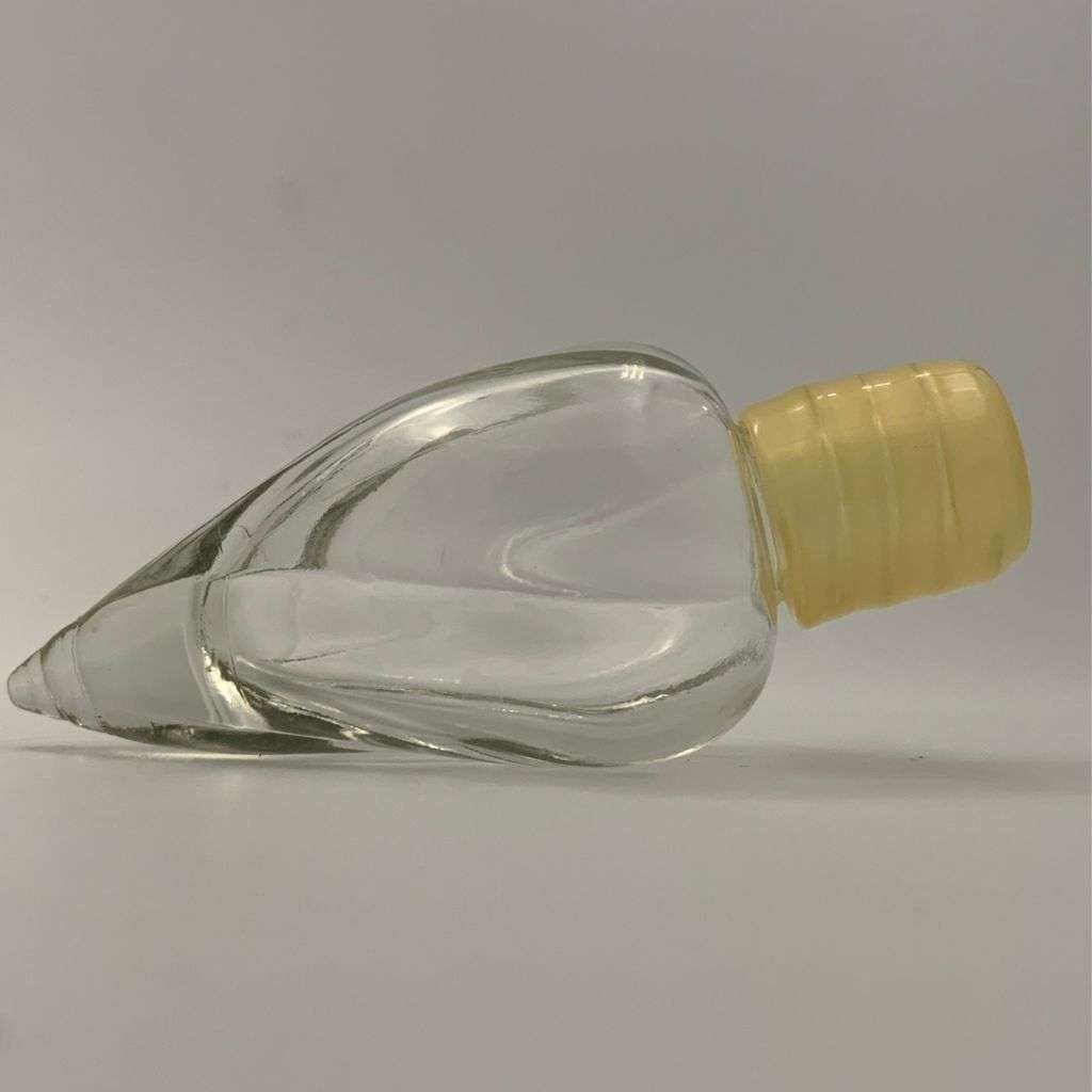 Vintage 1960s Clear Glass Genie Bottle with Glass Stopper - Retro Decor Accent