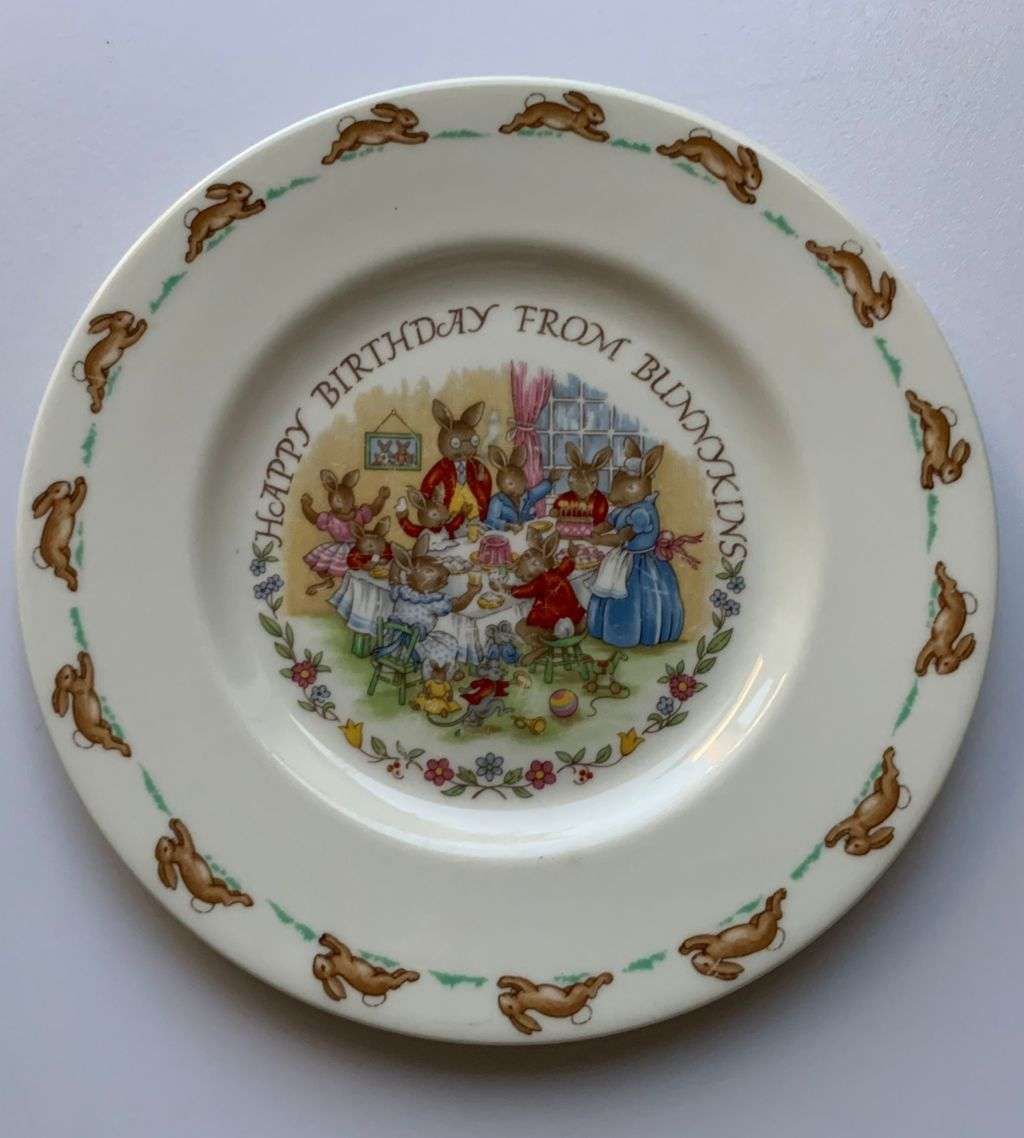 Royal Doulton Bunnykins Happy Birthday Fine Bone China Plate c.1936