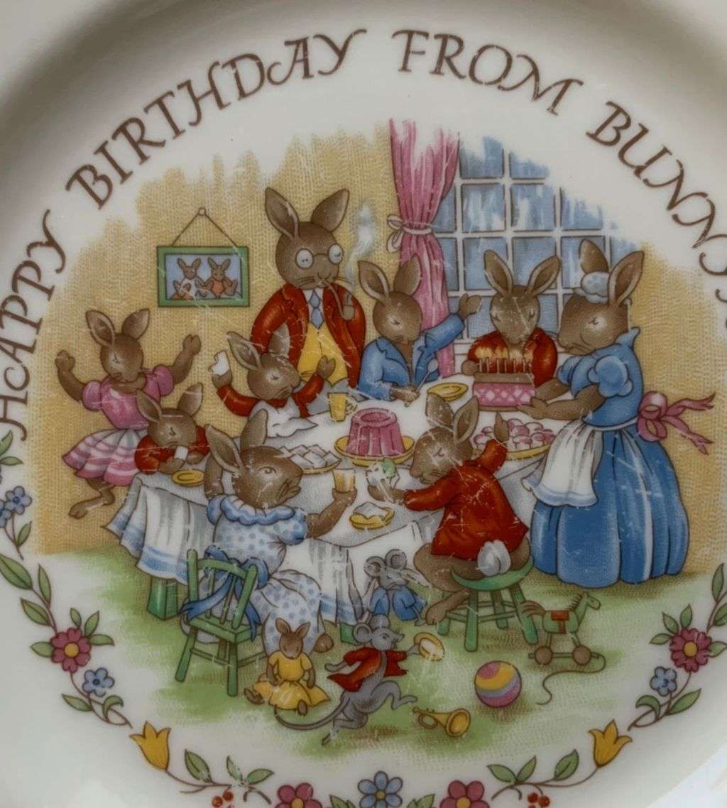 Royal Doulton Bunnykins Happy Birthday Fine Bone China Plate c.1936