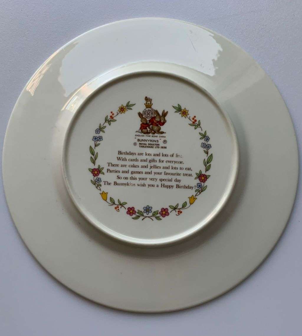 Royal Doulton Bunnykins Happy Birthday Fine Bone China Plate c.1936