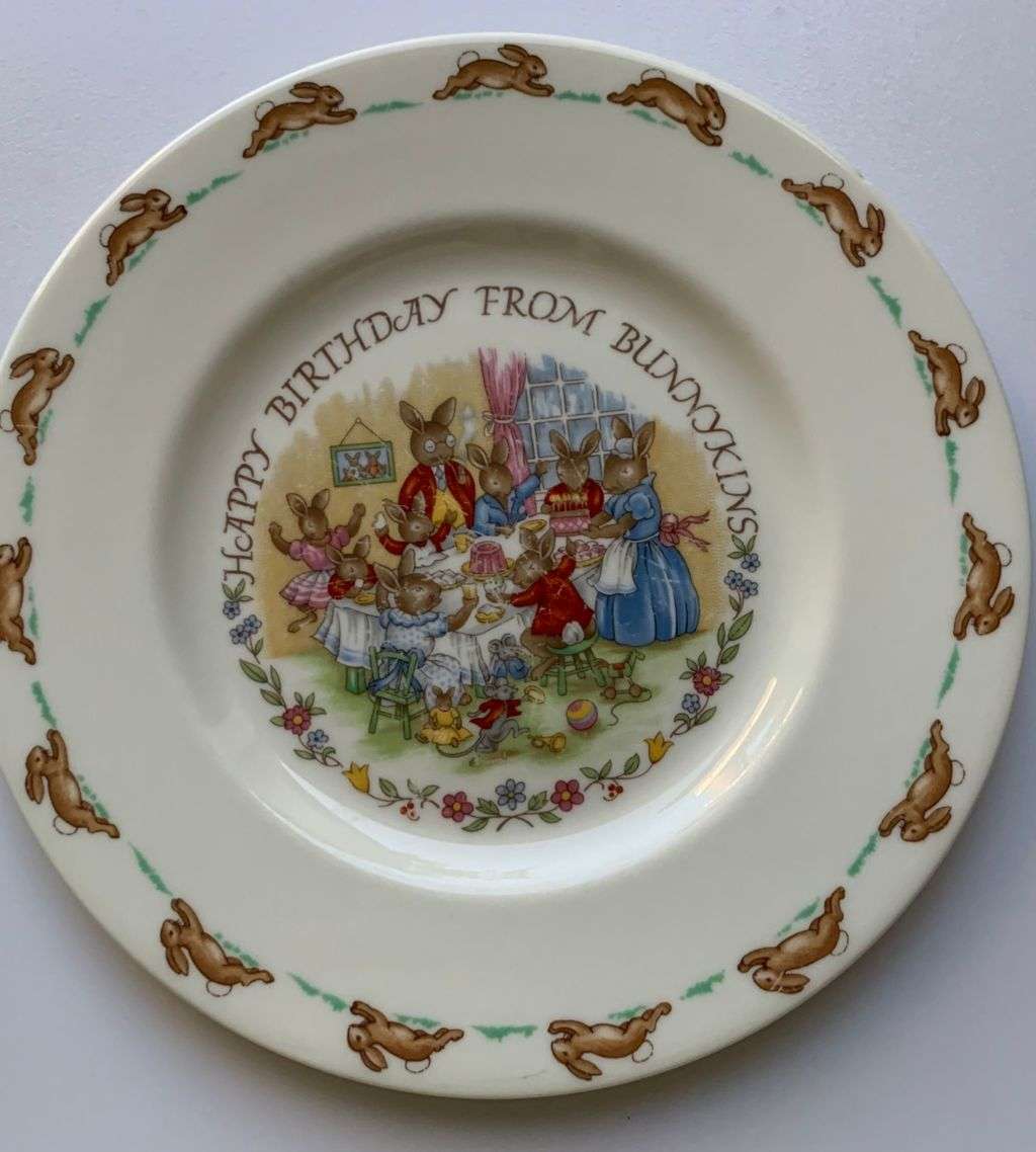 Royal Doulton Bunnykins Happy Birthday Fine Bone China Plate c.1936