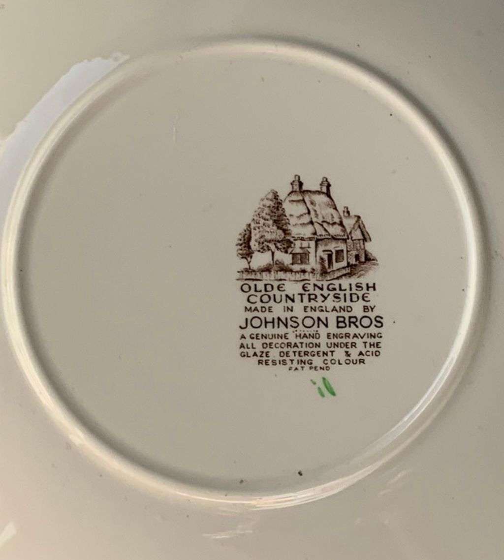 Vintage Charm: Johnson Bros Olde English Countryside Hand-Colored Scalloped Rim Serving Platter