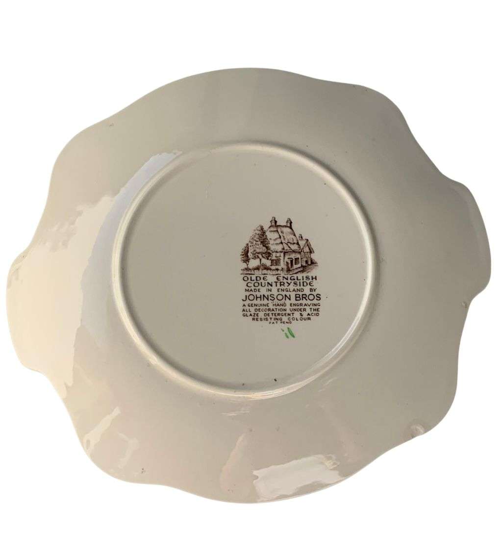 Vintage Charm: Johnson Bros Olde English Countryside Hand-Colored Scalloped Rim Serving Platter