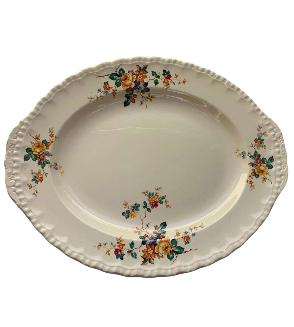 Vintage WH Grindley Ironstone China Creampetal Large Platter, 41.5cm