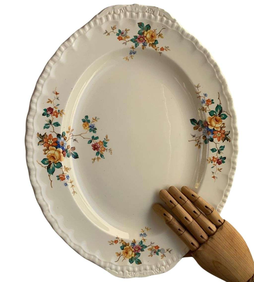 Vintage WH Grindley Ironstone China Creampetal Large Platter, 41.5cm