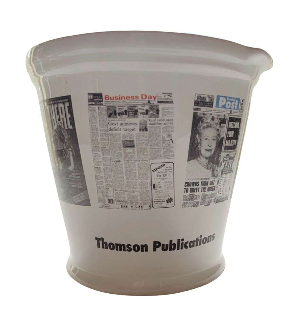 Vintage Decorative Ceramic Ice Bucket: Mims Advertising Collectible