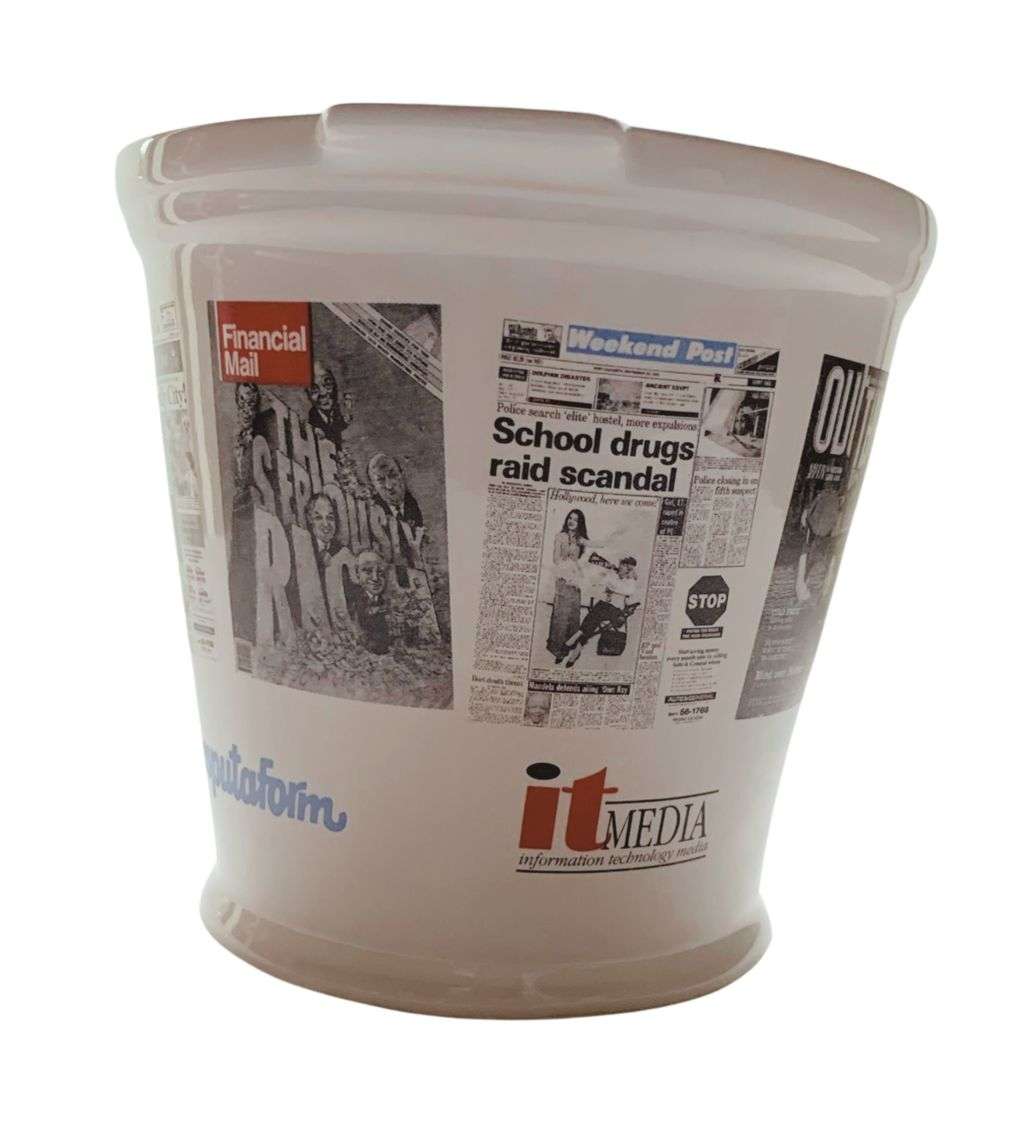 Vintage Decorative Ceramic Ice Bucket: Mims Advertising Collectible