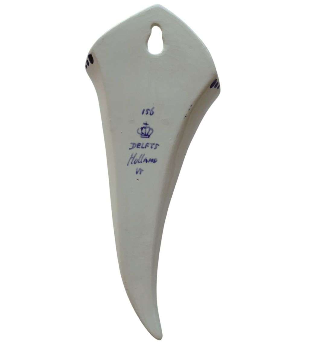 Vintage Hand-Painted Cobalt Blue Delfts-Style Wall Hanging  Windmill design