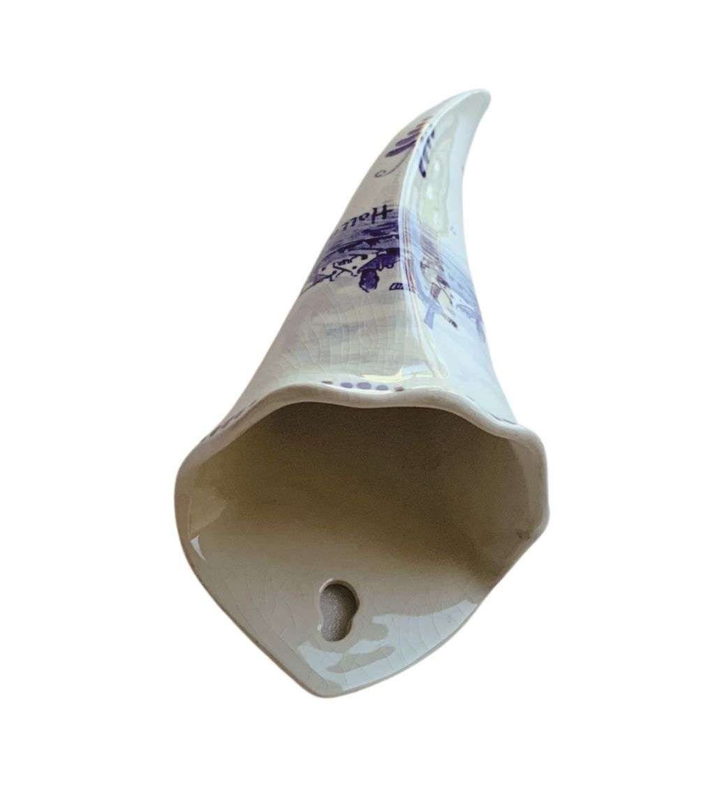 Vintage Hand-Painted Cobalt Blue Delfts-Style Wall Hanging  Windmill design