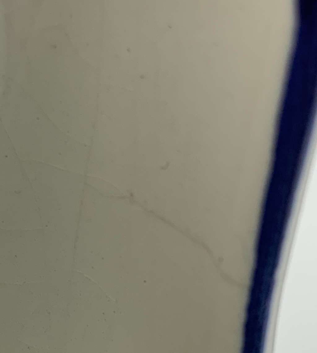 Vintage Elweco Ceramic Swirl Vase, Blue Delft, Hand-painted