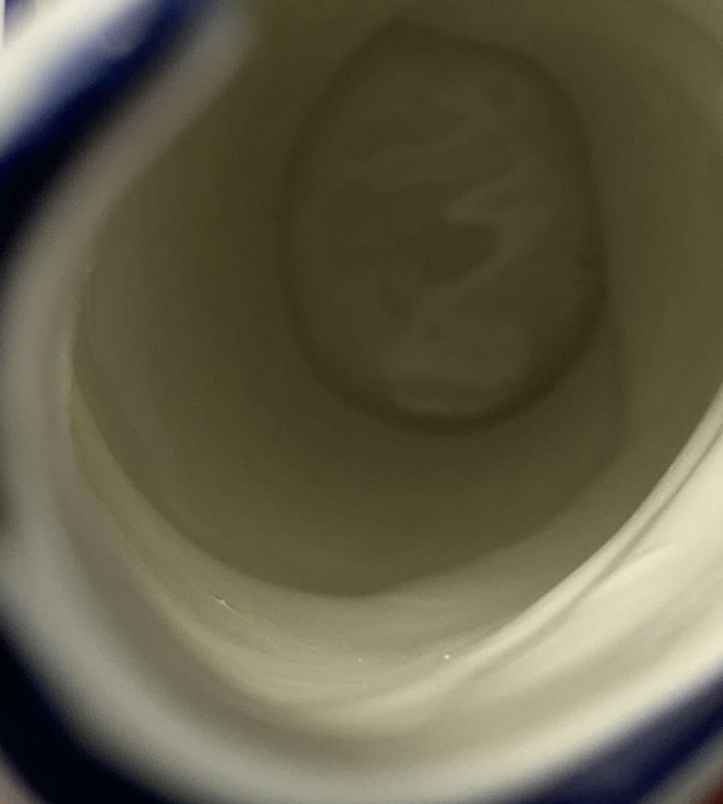 Vintage Elweco Ceramic Swirl Vase, Blue Delft, Hand-painted