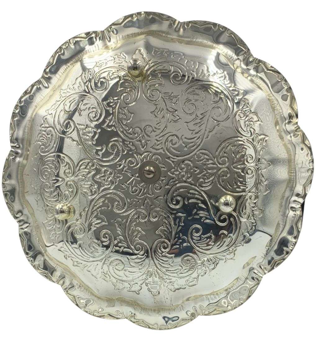 Vintage 2-Tier Patisserie Serving Tray - Elegant Silverplated Design from England