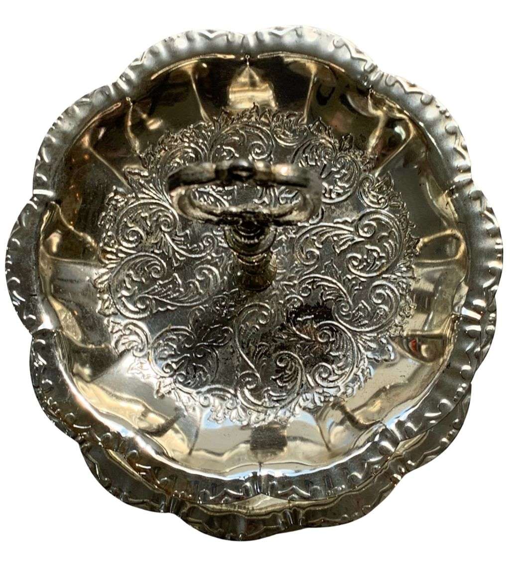 Vintage 2-Tier Patisserie Serving Tray - Elegant Silverplated Design from England