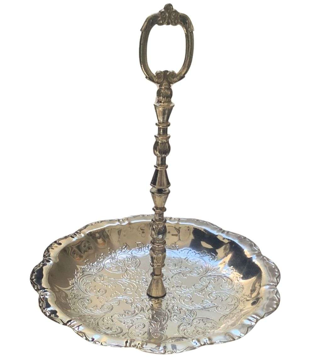 Vintage 2-Tier Patisserie Serving Tray - Elegant Silverplated Design from England
