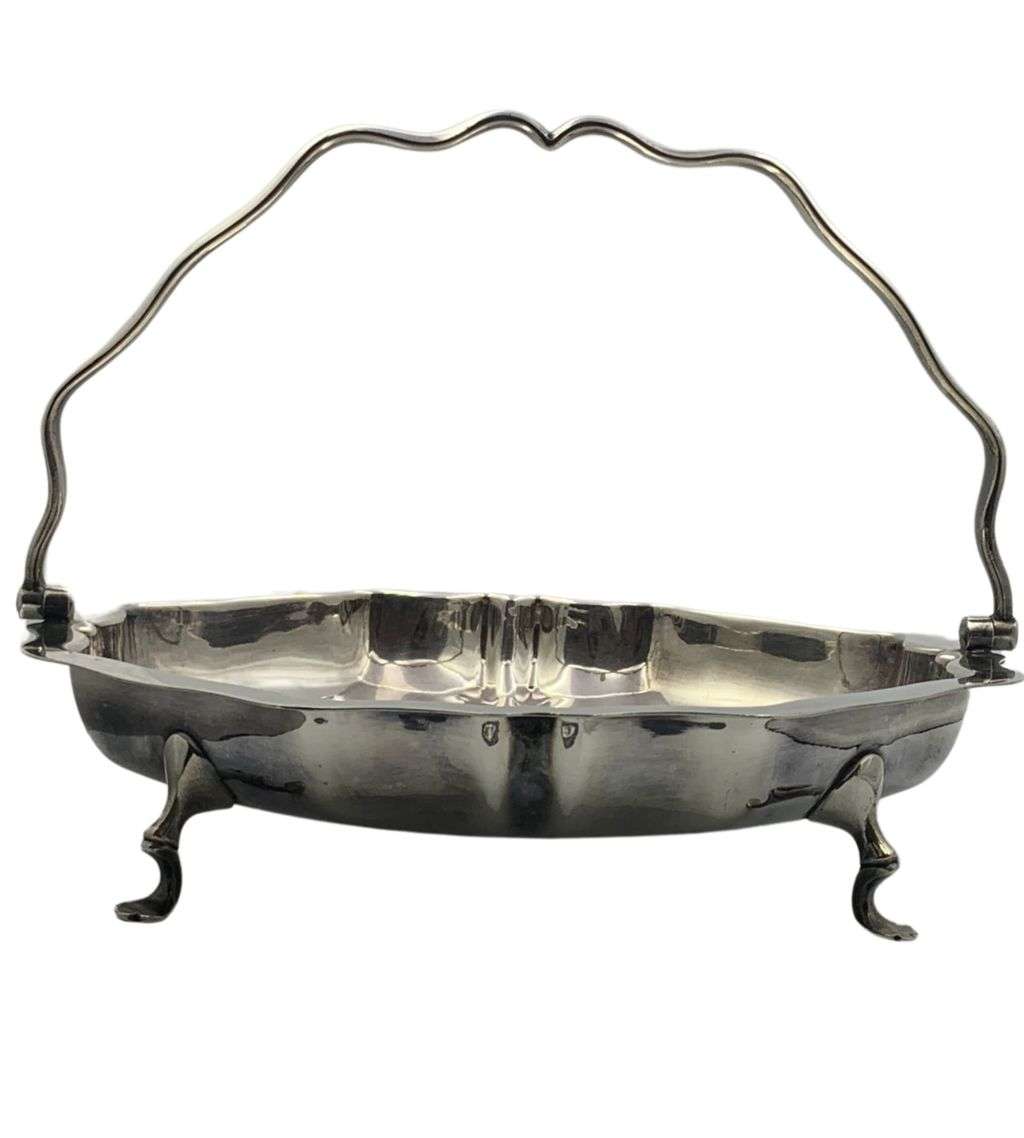 Antique Basket Tray with Handle - JC & Co Ltd EPNS Made in England c.1914