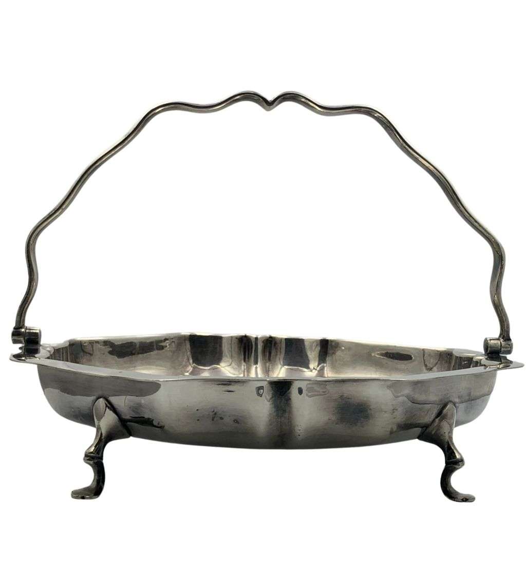 Antique Basket Tray with Handle - JC & Co Ltd EPNS Made in England c.1914