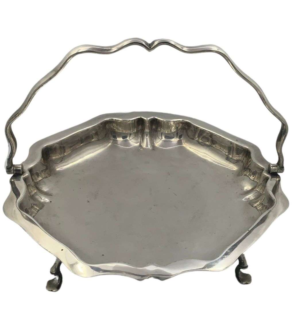 Antique Basket Tray with Handle - JC & Co Ltd EPNS Made in England c.1914