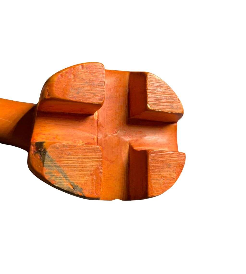 South African Handcrafted Soapstone Elephant - Orange with Hand-Painted Artwork