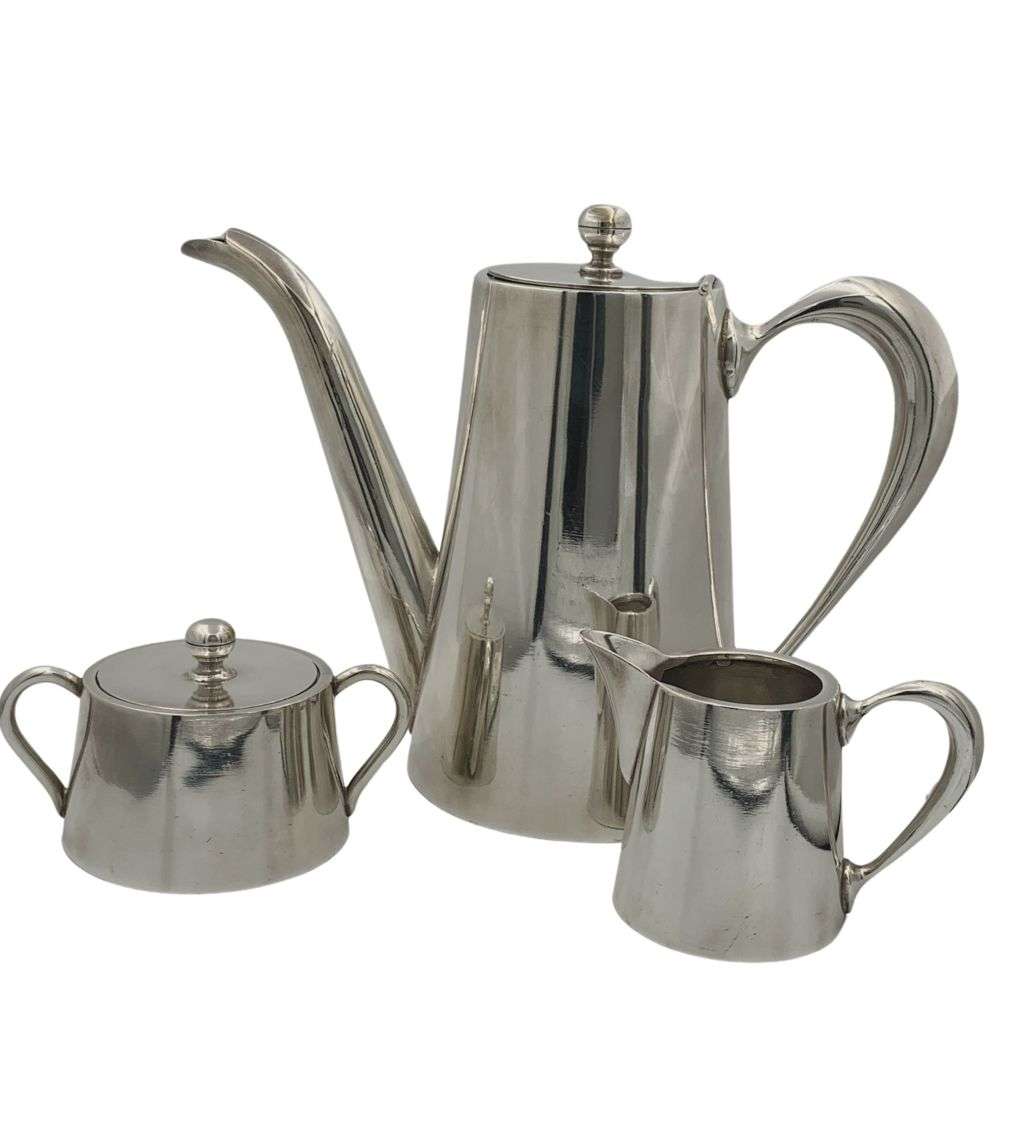 3-piece Christofle Style Silver-Plated Tea and Coffee Service Set