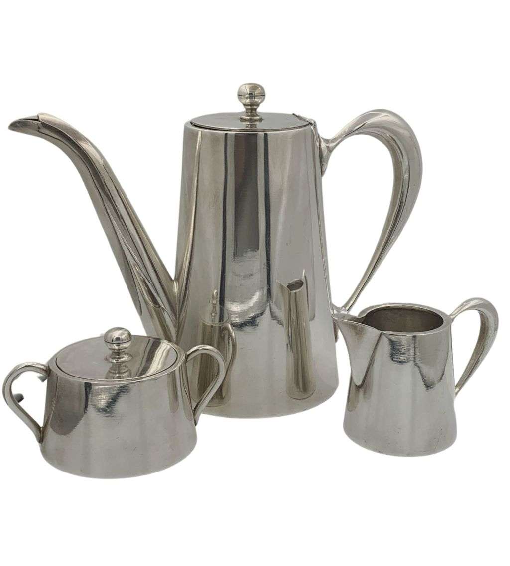3-piece Christofle Style Silver-Plated Tea and Coffee Service Set