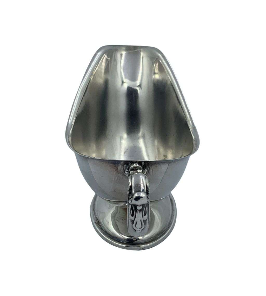 Vintage Silver Plate Gravy Boat with Oval Footed Base