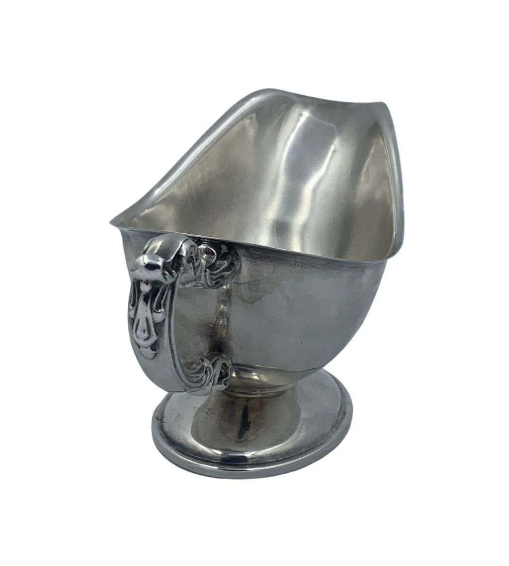 Vintage Silver Plate Gravy Boat with Oval Footed Base