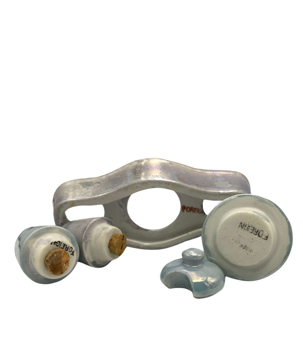 Reduced ! Antique Japanese Lusterware Condiment Set, Foreign Made in Japan