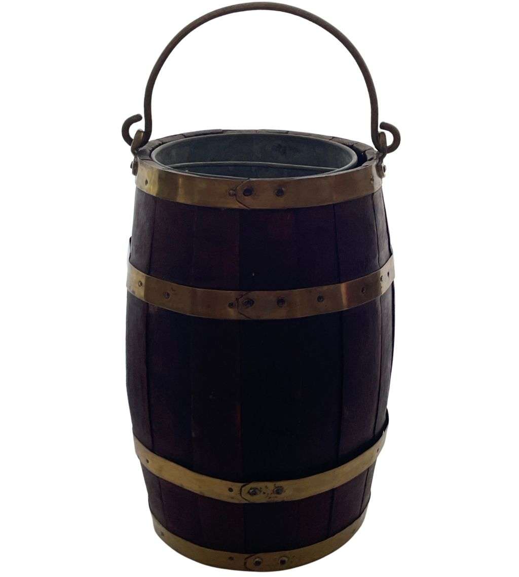 Reduced ! English Oak Barrel Bucket: An Antique Vessel