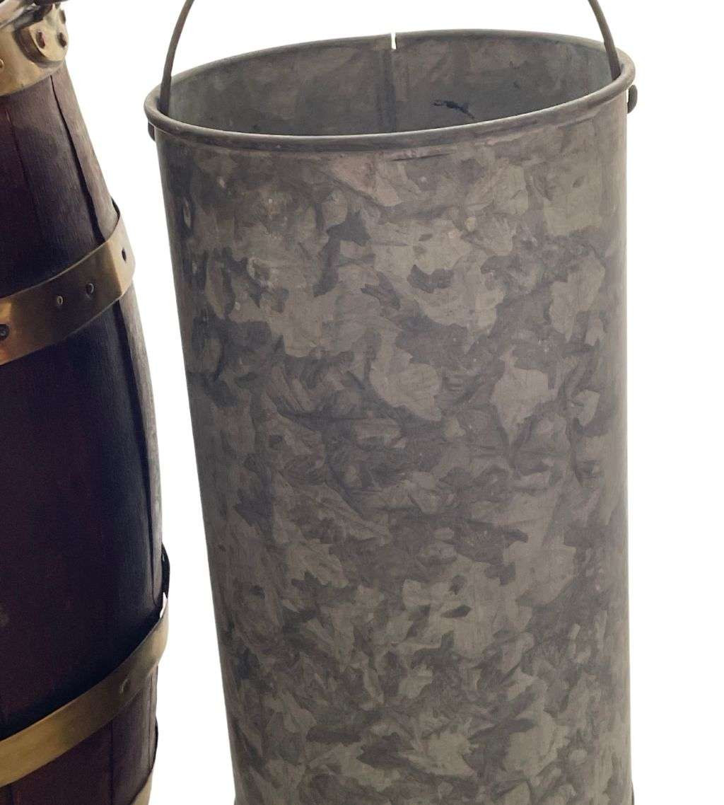 Reduced ! English Oak Barrel Bucket: An Antique Vessel