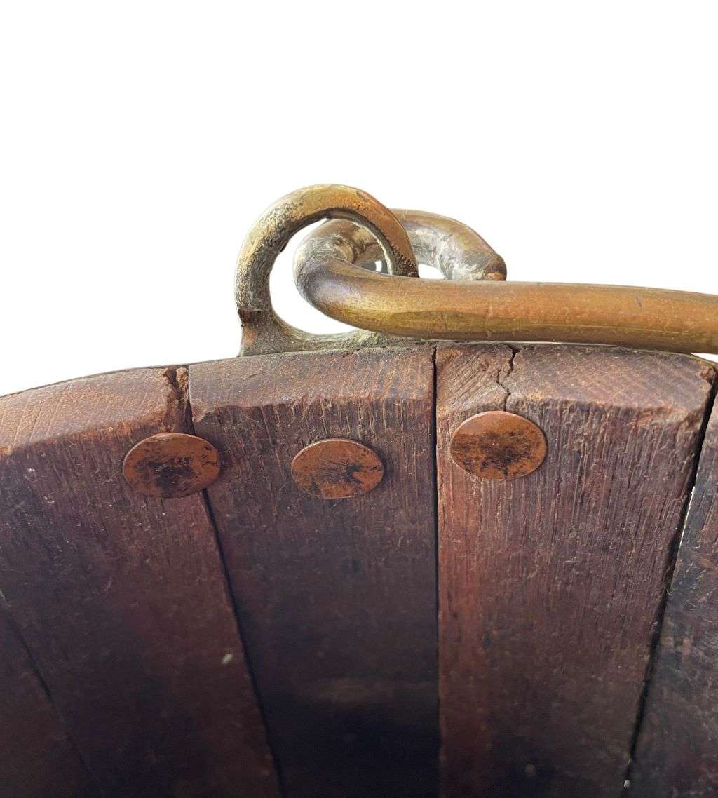 Reduced ! English Oak Barrel Bucket: An Antique Vessel