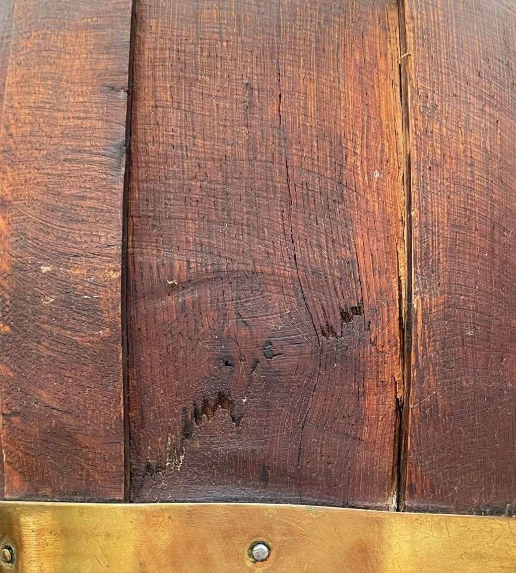 Reduced ! English Oak Barrel Bucket: An Antique Vessel