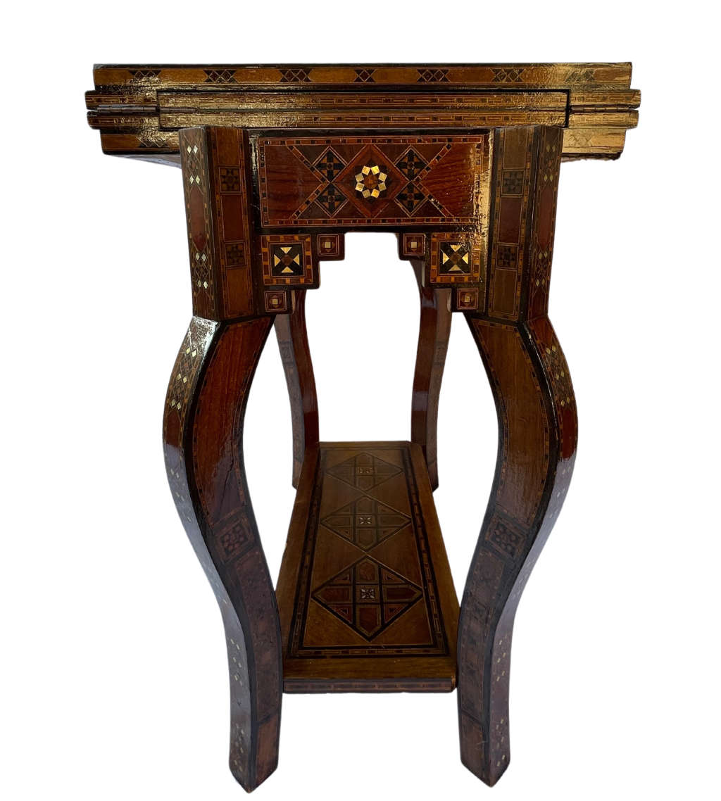 Reduced! Moorish Middle Eastern Arabesque Mosaic Games Table - Intricate Mother of Pearl Inlay