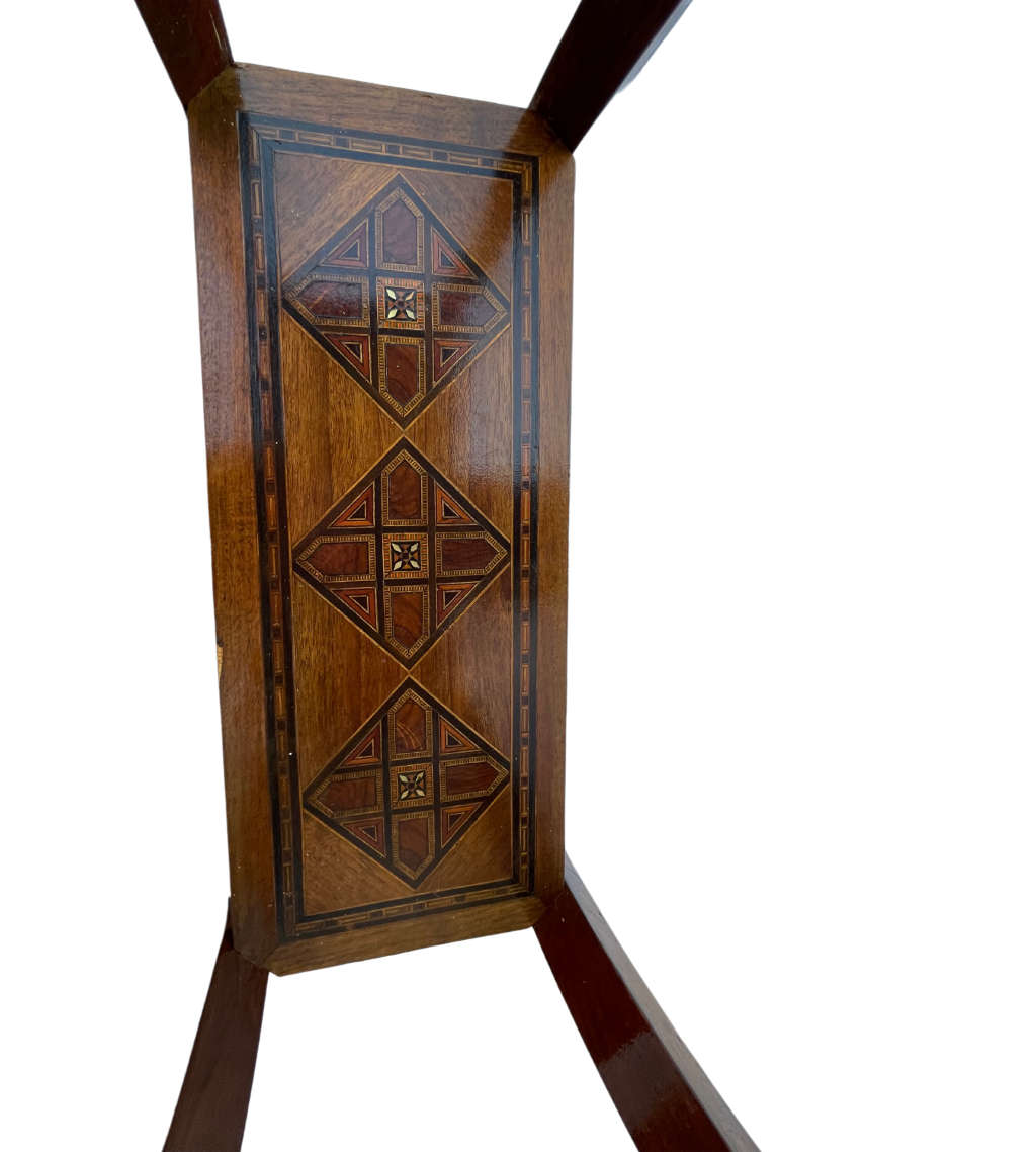 Reduced! Moorish Middle Eastern Arabesque Mosaic Games Table - Intricate Mother of Pearl Inlay