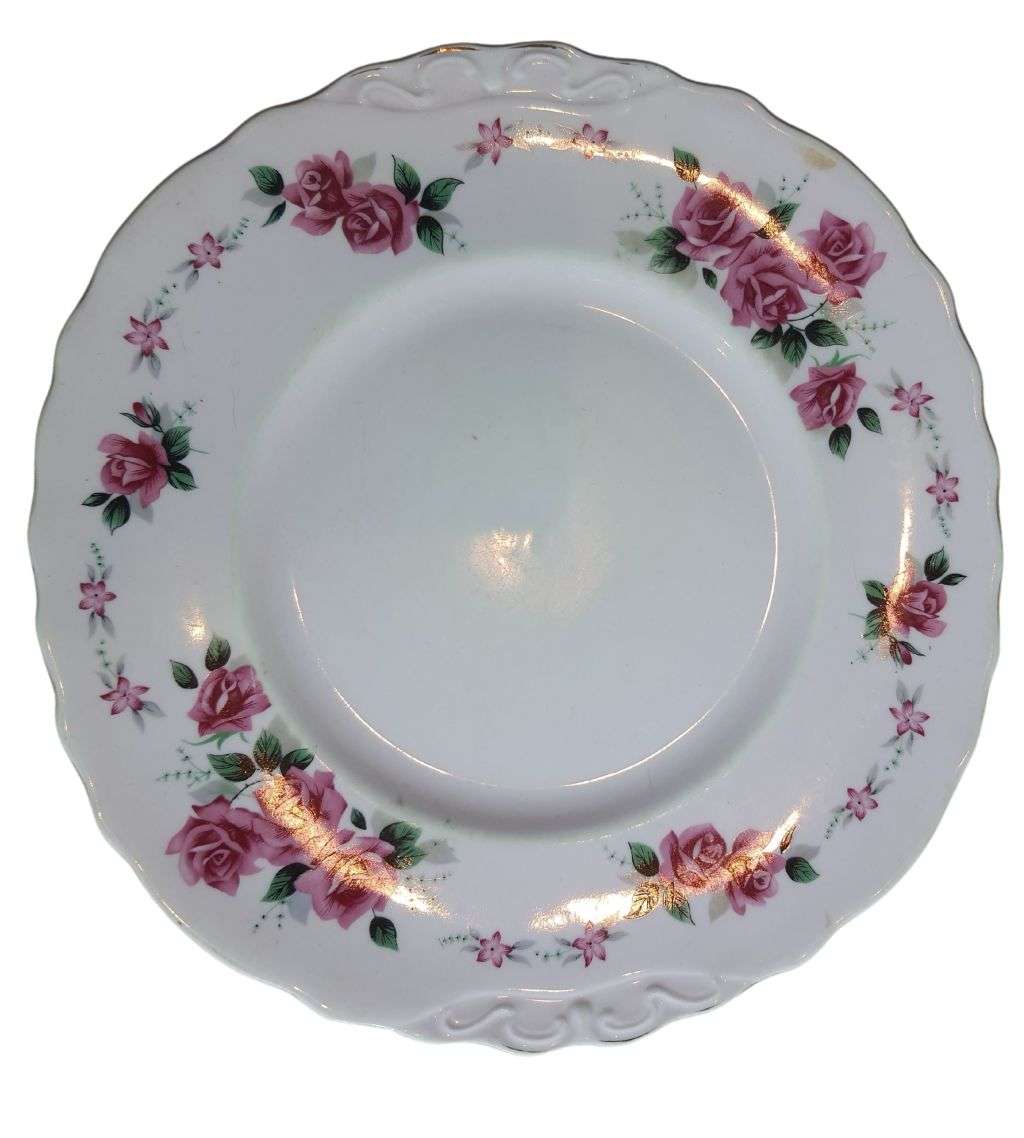 Vintage Cottage Core Collection: 15-Piece Rustic Antique Shabby Chic China Set with Plate Hangers