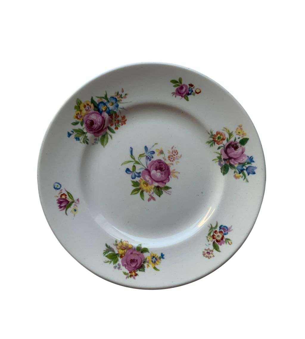 Vintage Cottage Core Collection: 15-Piece Rustic Antique Shabby Chic China Set with Plate Hangers