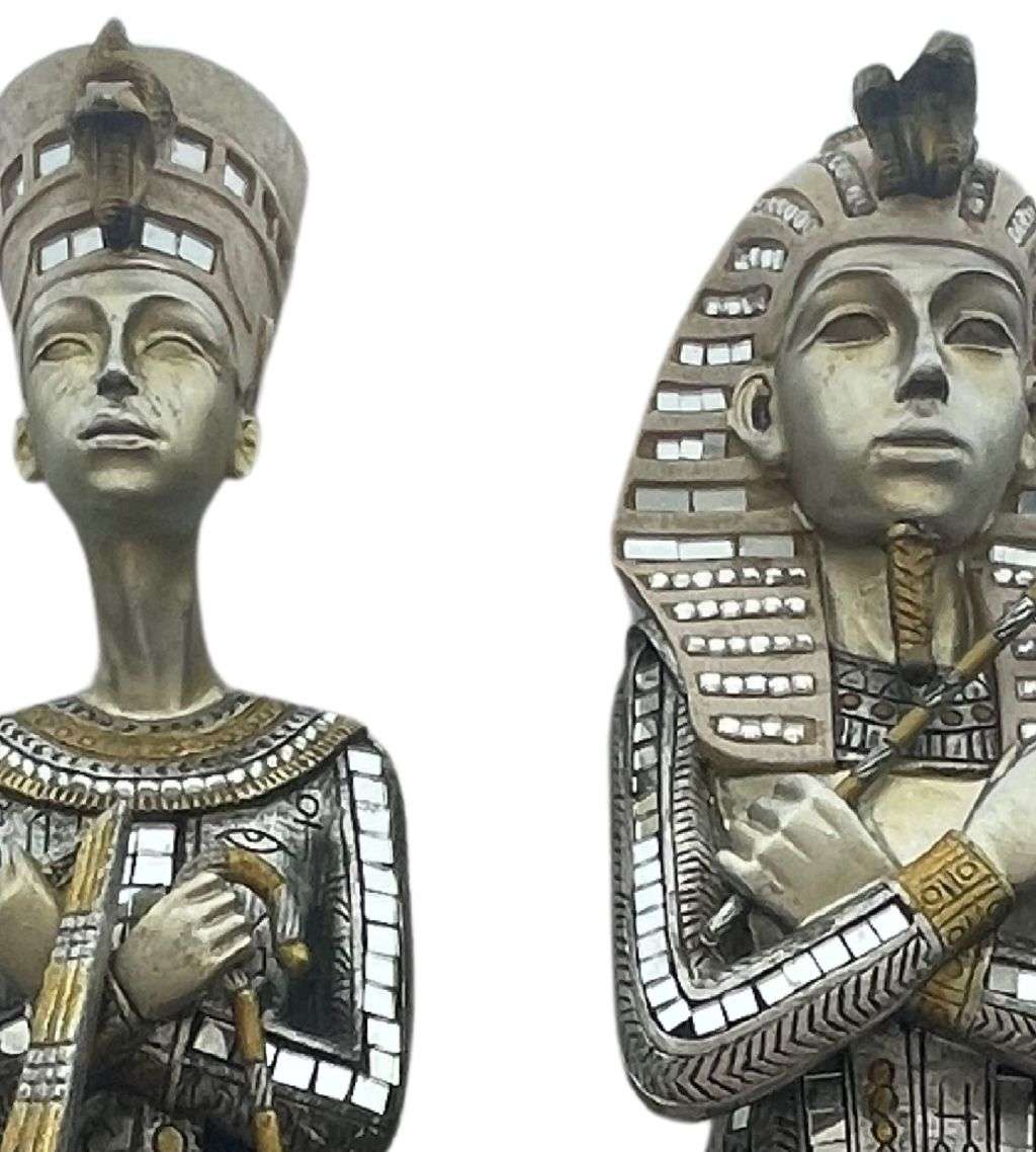 Pair of Large 51cm Tutankhamun Figurines - The Leonardo Collection - Vintage Resin - Discounted